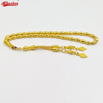 Tasbih Metal gold Color 4x7mm 33 beads muslim Rosary paryer bracelet islamic gift turky Style Jewelry