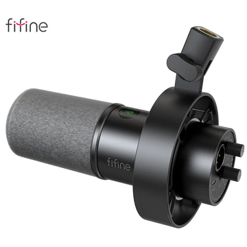 FIFINE Dynamic USB/XLR Microphone with Gain Knob/Touch-mute/Headphone Jack,Recording Mic for PC Sound Card Streaming-K688W White - Aurex