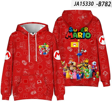 Super Mario 2024 New Game Peripheral 3D Printed Casual Hooded Fashionable Sweatshirts For Men And Women