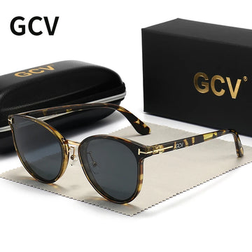 2025 GCV Polarized Lady Sunglasses Cat Eye Fashion  Sun Glasses Luxury Woman Female Brand  Ultralight Frame Tourism Party  Leisu