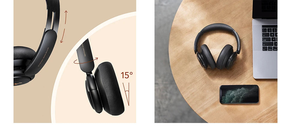 Soundcore by Anker Life Q30 Hybrid Active Noise Cancelling Headphones Wireless Bluetooth Headphones Over Ear Headset Earphone - Aurex