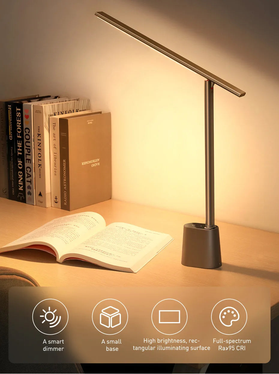 Baseus LED Desk Lamp Eye Protection Study Dimmable Office Light Foldable Table Lamp Smart Adaptive Brightness Bedside Read Lamp - Aurex