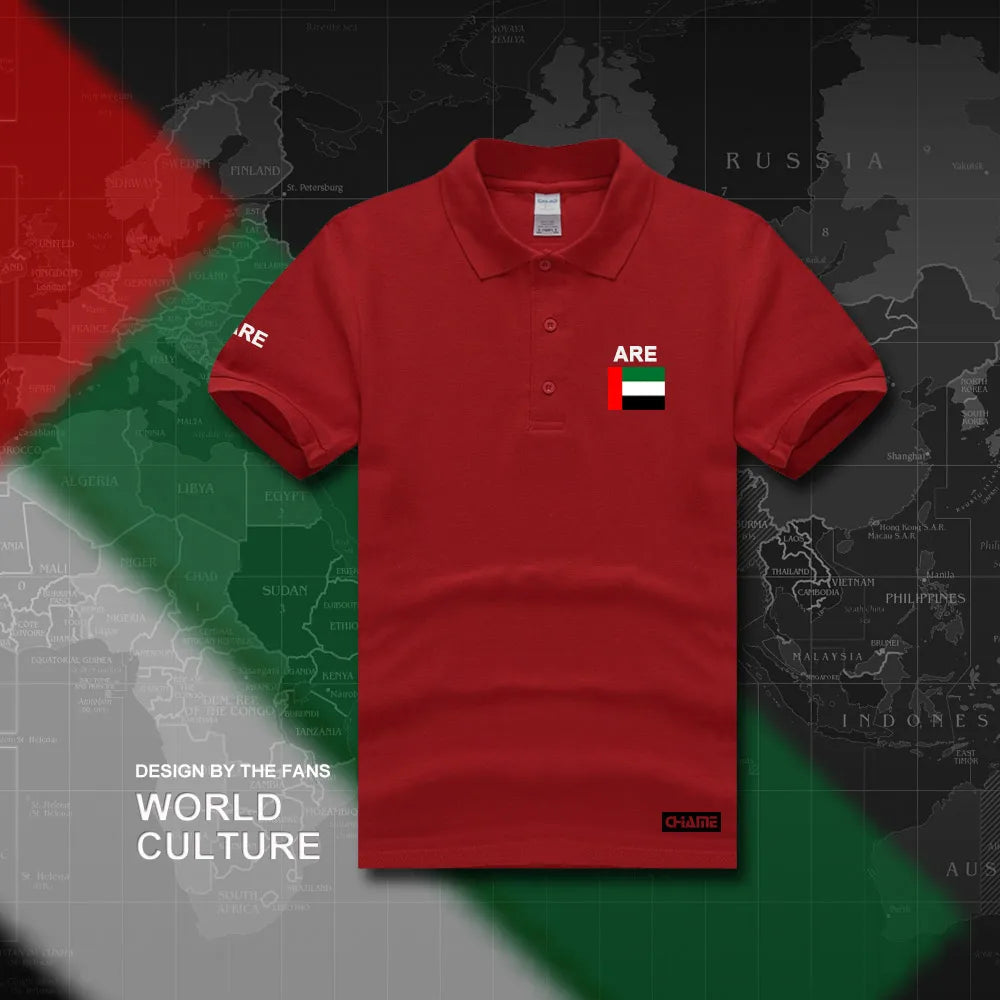 united Arab Emirates polo shirts men short sleeve white brands printed for country 2017 cotton nation team flag new fash ARE UAE - Aurex