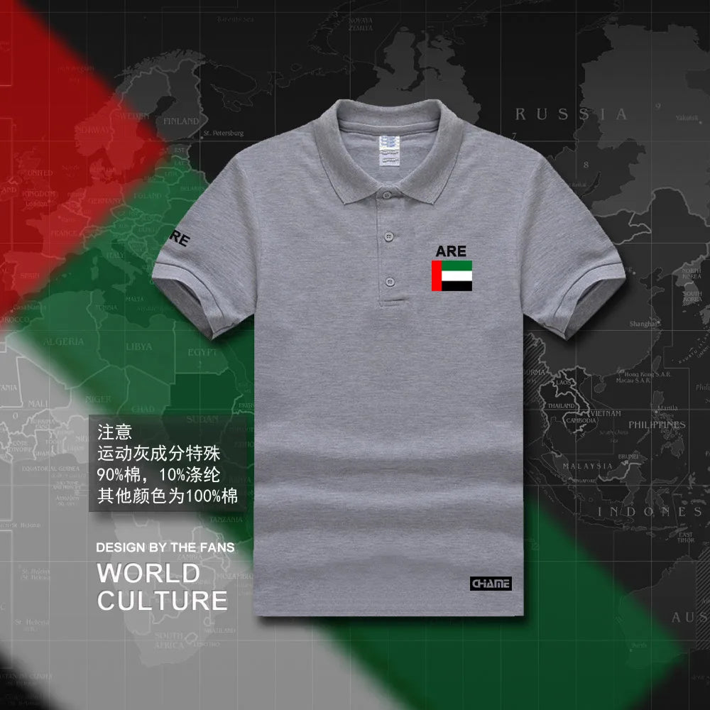united Arab Emirates polo shirts men short sleeve white brands printed for country 2017 cotton nation team flag new fash ARE UAE - Aurex