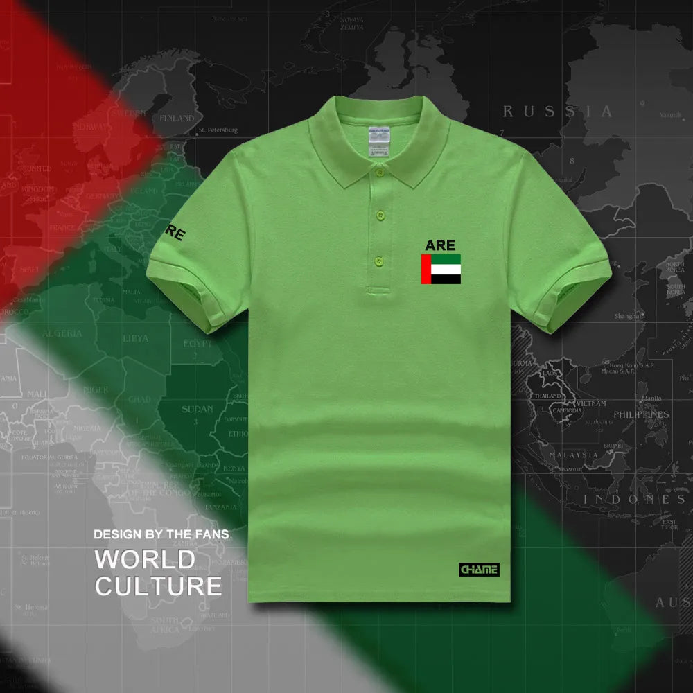 united Arab Emirates polo shirts men short sleeve white brands printed for country 2017 cotton nation team flag new fash ARE UAE - Aurex