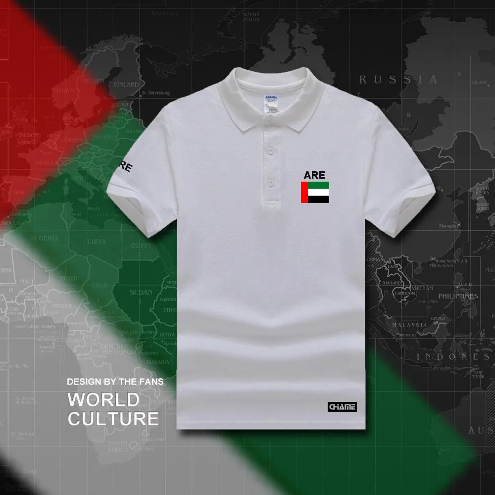 united Arab Emirates polo shirts men short sleeve white brands printed for country 2017 cotton nation team flag new fash ARE UAE - Aurex