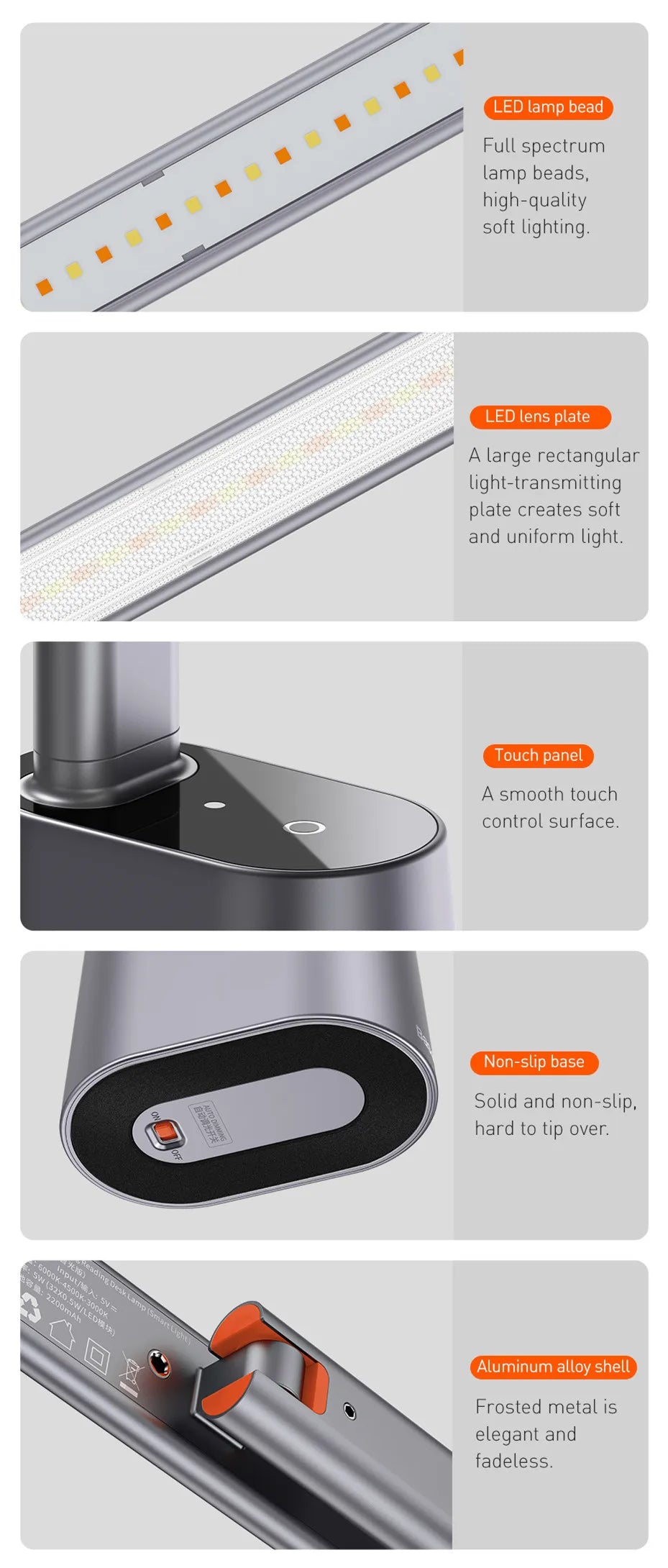 Baseus LED Desk Lamp Eye Protection Study Dimmable Office Light Foldable Table Lamp Smart Adaptive Brightness Bedside Read Lamp - Aurex