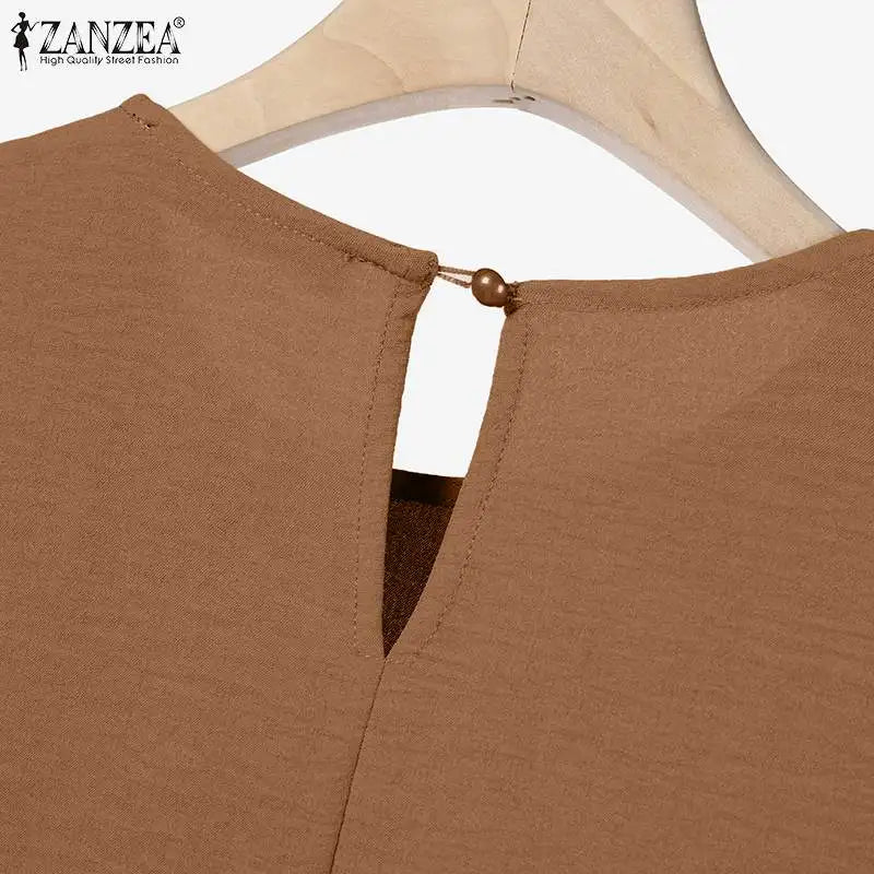 ZANZEA Muslim Abaya Suit Elegant Women Matching Sets Fashion Long Shirt Tops & Wide Leg Pants Ramadan Outfits Urban Tracksuits - Aurex