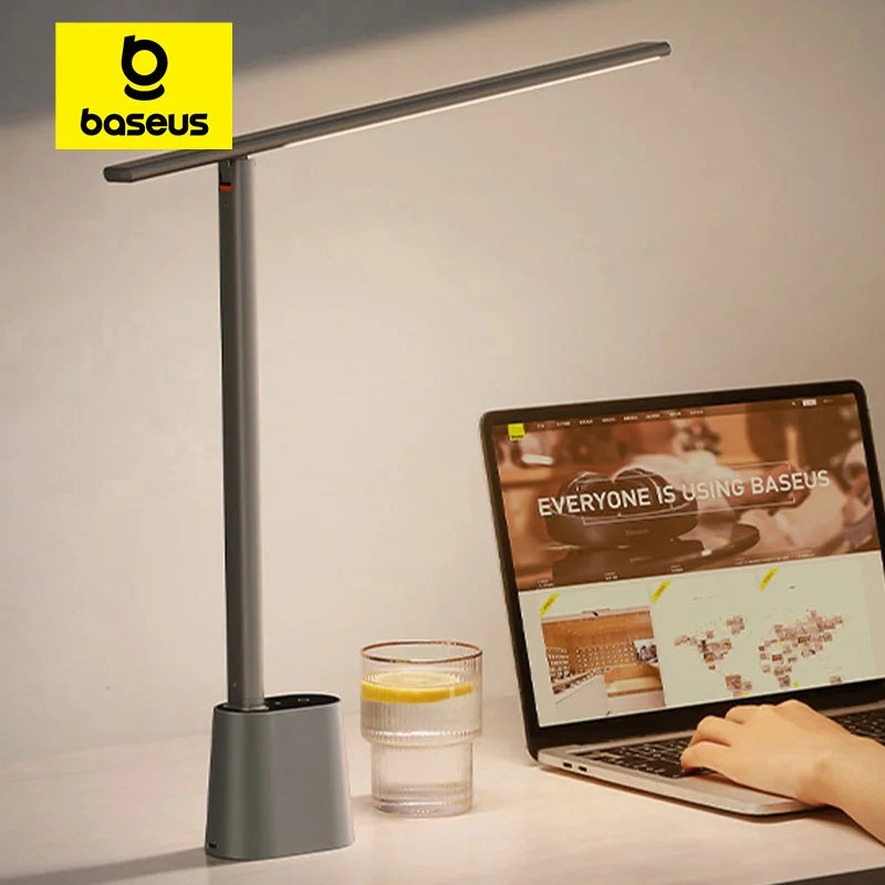 Baseus LED Desk Lamp Eye Protection Study Dimmable Office Light Foldable Table Lamp Smart Adaptive Brightness Bedside Read Lamp - Aurex