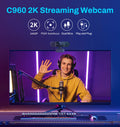 Webcam 2K Web Camera 1080P 60FPS Streaming Camera Autofocus EMEET C960 2K USB WebCam With Microphones for YouTube Desktop/Laptop - Aurex