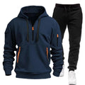 Winter Hoodie Sets Men Fashion Fleece Red Hoodies Black Brand Pants Casual Jogger Suit Tracksuit Sweatshirt Woman Pullover S-3XL - Aurex