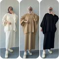Hijabi Knitwear – Women's Sweater & Skirt Set with Slight Batwing Sleeves, Loose Co-Ord Turkish Modest Outfit for Ramadan - Aurex