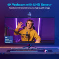Webcam 4K Streaming Web Camera 1080P 60FPS USB Camera EMEET S600 Autofocus Living Stream Camera With Mics for Tiktok/YouTube - Aurex