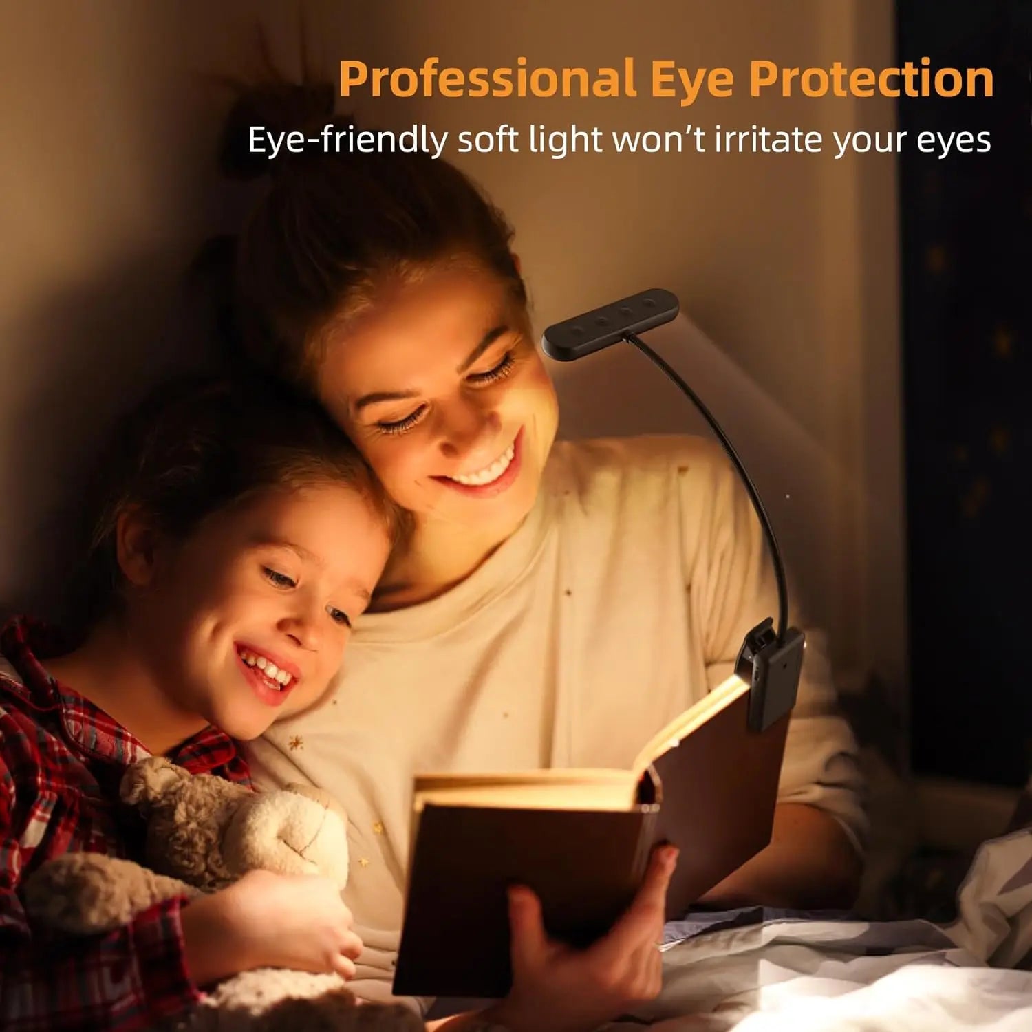 14Leds Book Light USB Rechargeable Reading Light Warm Cool White Daylight Portable Flexible Easy Clip Night Reading Lamp - Aurex