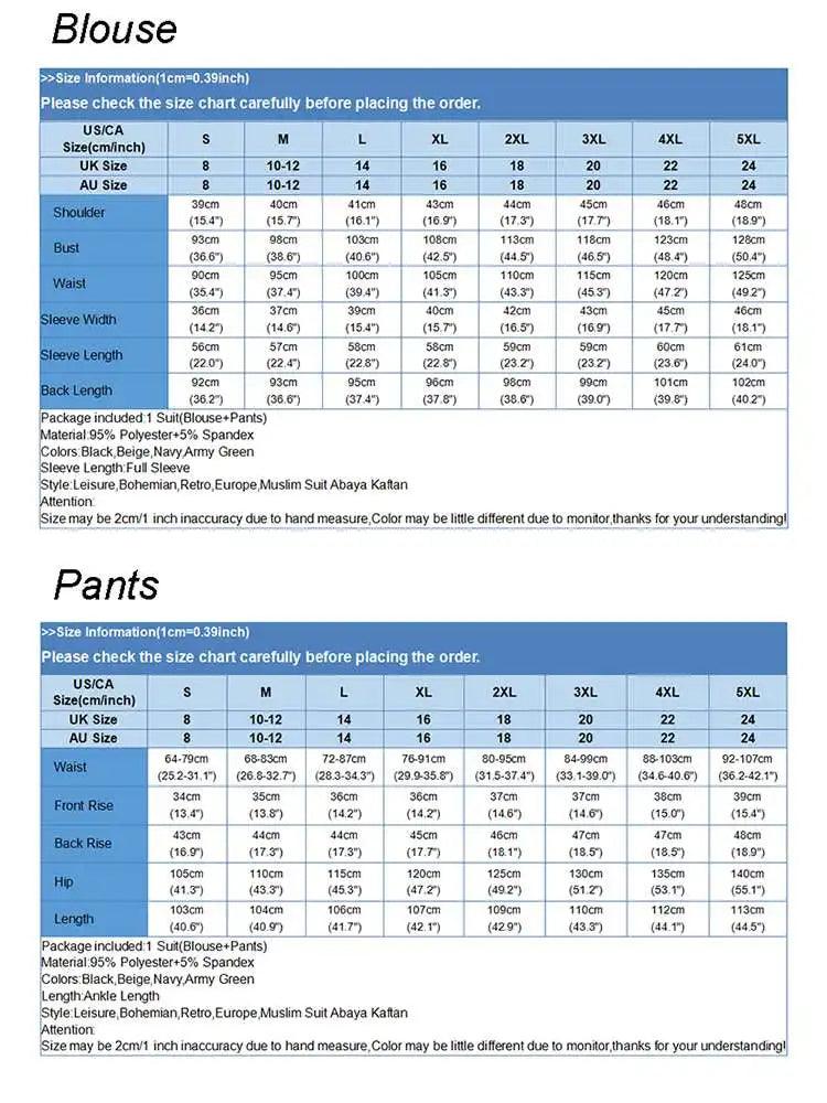 ZANZEA Women Two Piece Sets Outifits Fashion Tracksuit Muslim Long Sleeve Blouse Pant Sets Casual Solid Matching Sets 2PCS - Aurex