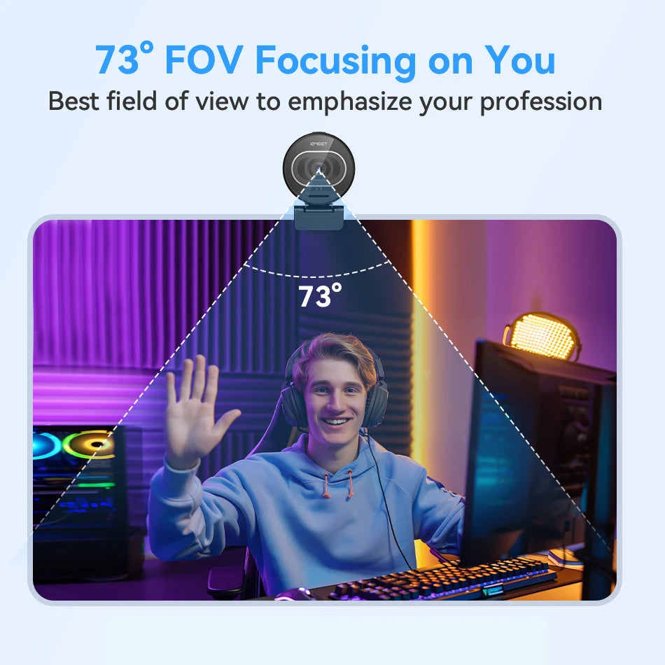 Webcam 4K Streaming Web Camera 1080P 60FPS USB Camera EMEET S600 Autofocus Living Stream Camera With Mics for Tiktok/YouTube - Aurex