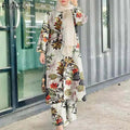 ZANZEA Vintage Women Long Sleeve Blouse Pant Sets 2PCS Floral Printed Loose Outifits Retro Casual Trouser Suit Muslim Tracksuits - Aurex