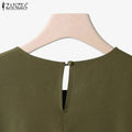ZANZEA Women Two Piece Sets Outifits Fashion Tracksuit Muslim Long Sleeve Blouse Pant Sets Casual Solid Matching Sets 2PCS - Aurex