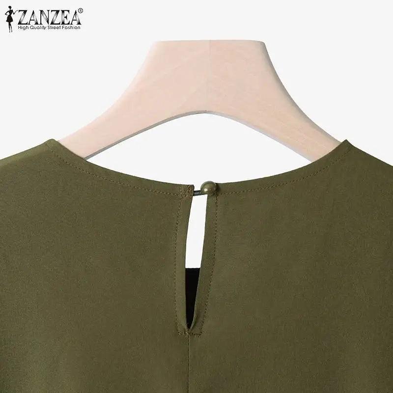 ZANZEA Women Two Piece Sets Outifits Fashion Tracksuit Muslim Long Sleeve Blouse Pant Sets Casual Solid Matching Sets 2PCS - Aurex