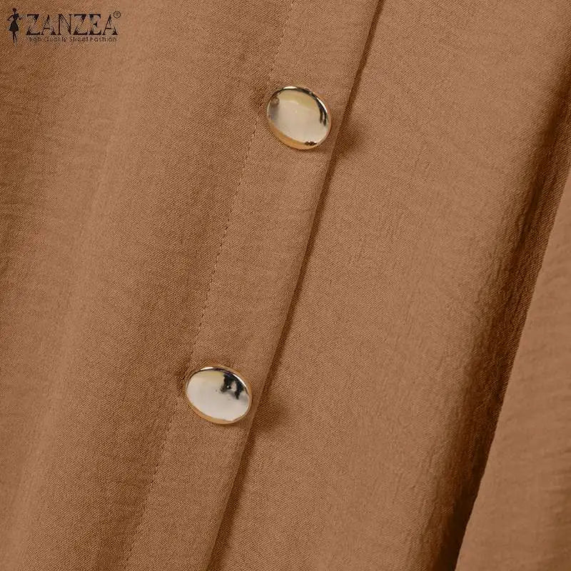 ZANZEA Muslim Abaya Suit Elegant Women Matching Sets Fashion Long Shirt Tops & Wide Leg Pants Ramadan Outfits Urban Tracksuits - Aurex