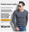 Thickened Fleece-Lined Warm Mens Winter Base Layer Tops Round Neck Sweatshirt T-Shirt Inner Winter Clothing For Youth - Aurex