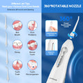 Water Dental Flosser Teeth Picks 4 Jets 3 Modes Portable Cordless D52 Water Flosser for Teeth Cleaner IPX7 Waterproof Oral Picks - Aurex