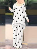 ZANZEA Women Two Piece Sets Outifits Fashion Tracksuit Muslim Long Sleeve Blouse Pant Sets Casual Solid Matching Sets 2PCS - Aurex
