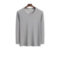 Thickened Fleece-Lined Warm Mens Winter Base Layer Tops Round Neck Sweatshirt T-Shirt Inner Winter Clothing For Youth - Aurex