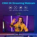Webcam 2K Web Camera 1080P 60FPS Streaming Camera Autofocus EMEET C960 2K USB WebCam With Microphones for YouTube Desktop/Laptop - Aurex