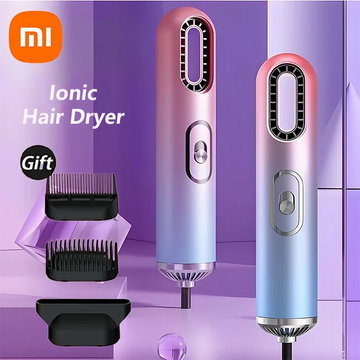 XIOAMI Hair Dryer Hair Styling 3-in-1 Mini Portable Hair Dryer Curling Comb Brush Curling Iron Straightener Manual Hair Dryer