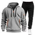 Winter Hoodie Sets Men Fashion Fleece Red Hoodies Black Brand Pants Casual Jogger Suit Tracksuit Sweatshirt Woman Pullover S-3XL - Aurex