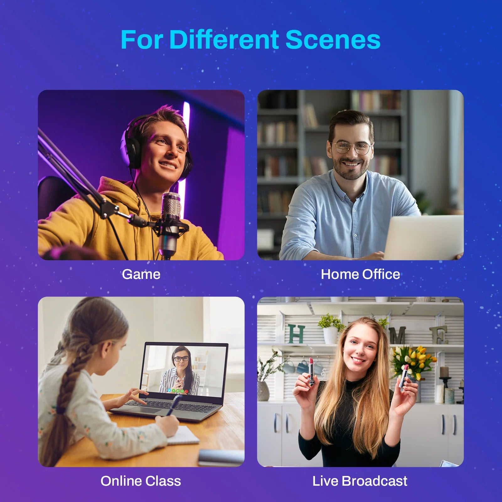 Webcam 4K Streaming Web Camera 1080P 60FPS USB Camera EMEET S600 Autofocus Living Stream Camera With Mics for Tiktok/YouTube - Aurex
