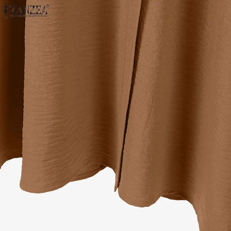 ZANZEA Muslim Abaya Suit Elegant Women Matching Sets Fashion Long Shirt Tops & Wide Leg Pants Ramadan Outfits Urban Tracksuits - Aurex