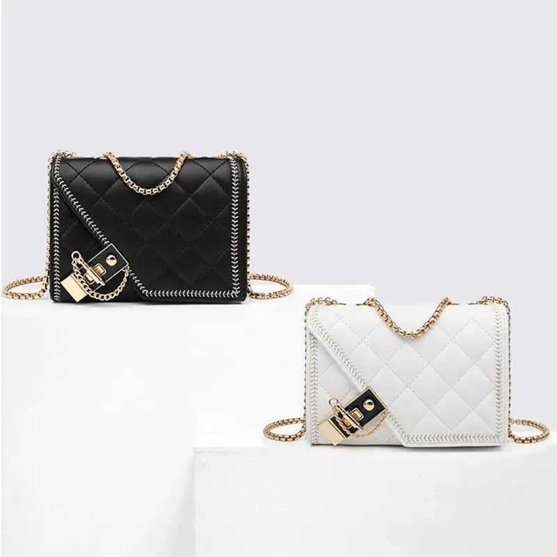 Geometric Chain Bag Women Shoulder Bags Leather Luxury Designer Small Handbags Ladies Evening Purses Wedding Clutch 2021 OEING