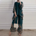 ZANZEA Women Vintage Floral Printed Trousers Suits 2PCS Long Sleeve Blouse Muslim Pants Sets Casual Tracksuit Islamic Clothing - Aurex