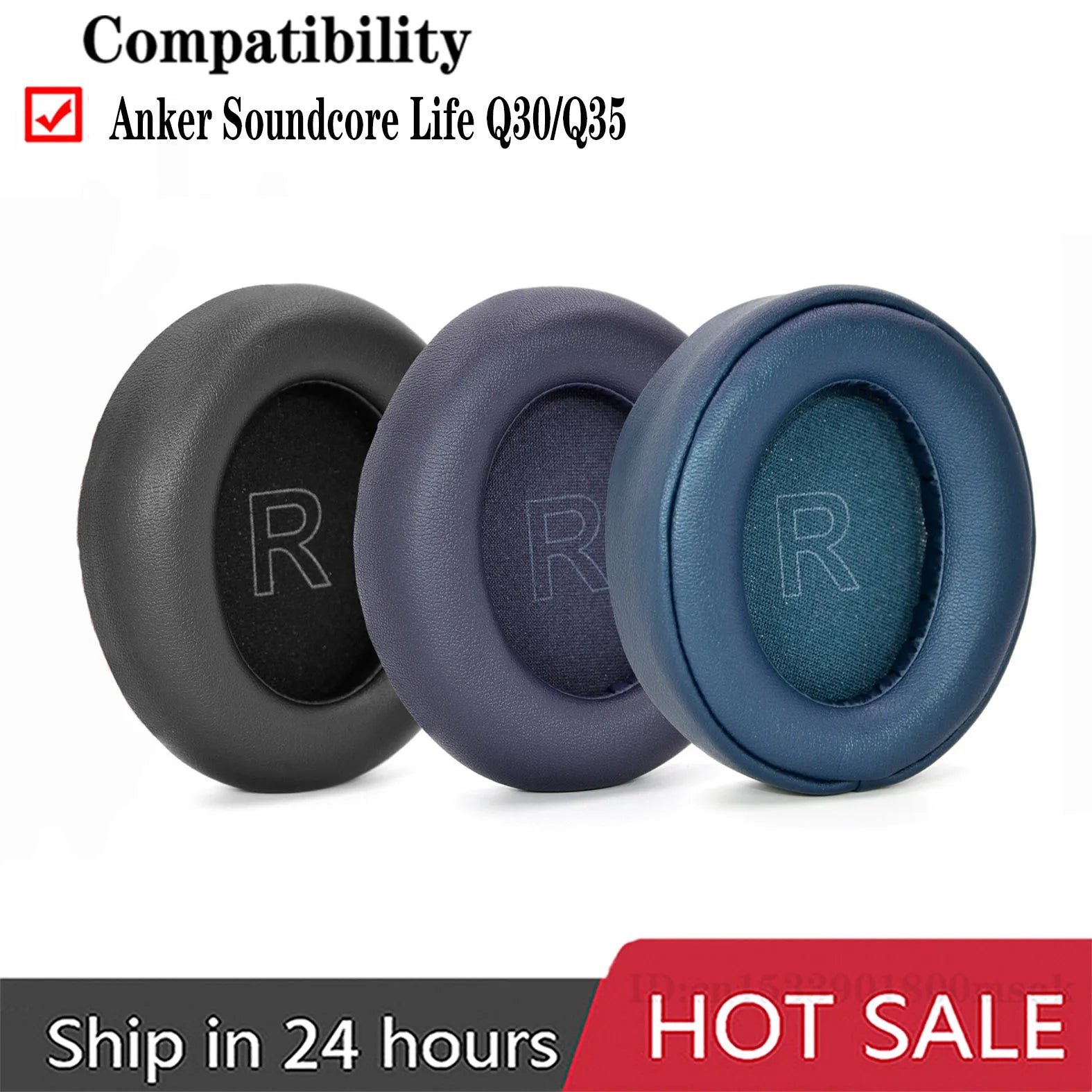 Replacement Earpads Cushions for Anker Soundcore Headphone Q30 and Anker Q35, Life Q 30 Earpads Ear Cushions with Protein Leathe