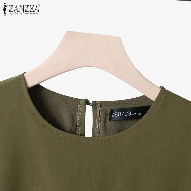 ZANZEA Women Two Piece Sets Outifits Fashion Tracksuit Muslim Long Sleeve Blouse Pant Sets Casual Solid Matching Sets 2PCS - Aurex