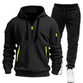 Winter Hoodie Sets Men Fashion Fleece Red Hoodies Black Brand Pants Casual Jogger Suit Tracksuit Sweatshirt Woman Pullover S-3XL - Aurex