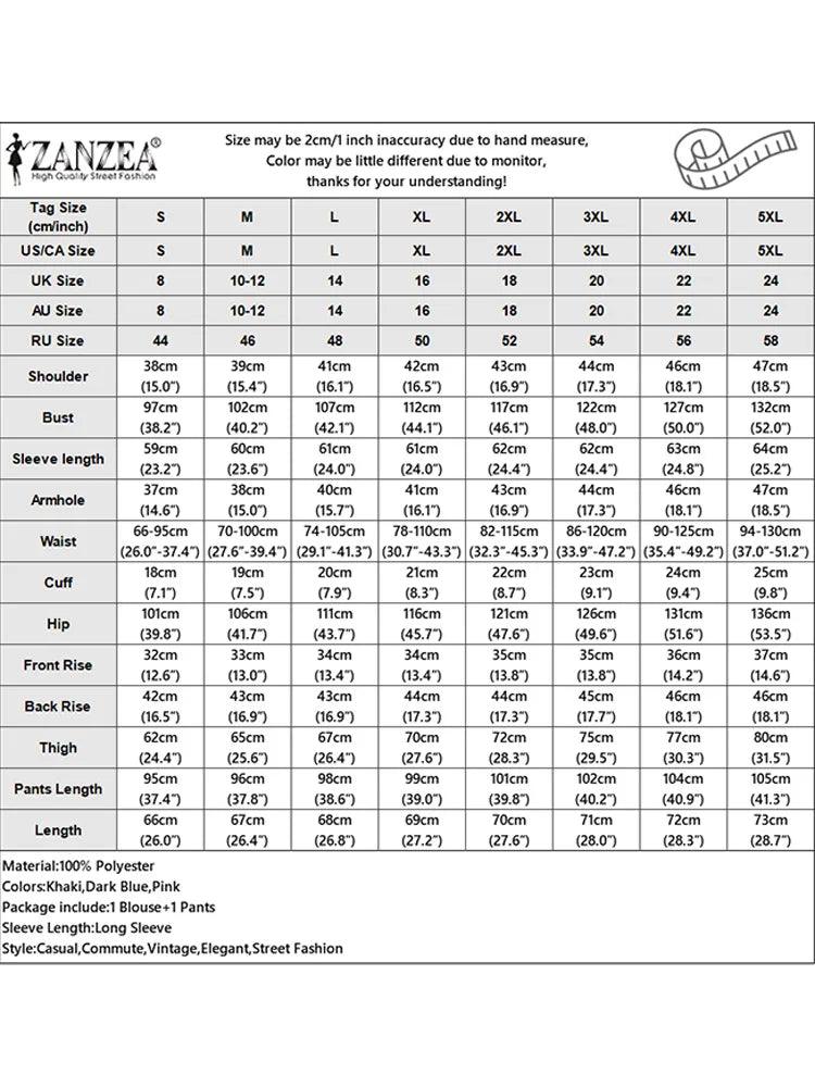 ZANZEA Women Elastic Waist Trouser 2pcs Tracksuit Muslim Fashion Long Sleeve Ruffles Tops Turkey Pant Sets Elegant Matching Sets - Aurex