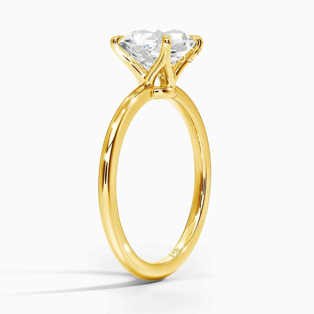 Genuine 14K Gold Moissanite Rings Classic Engagement Solitaire Ring for Women Bridal Wedding Band Anniversary Gift Customized