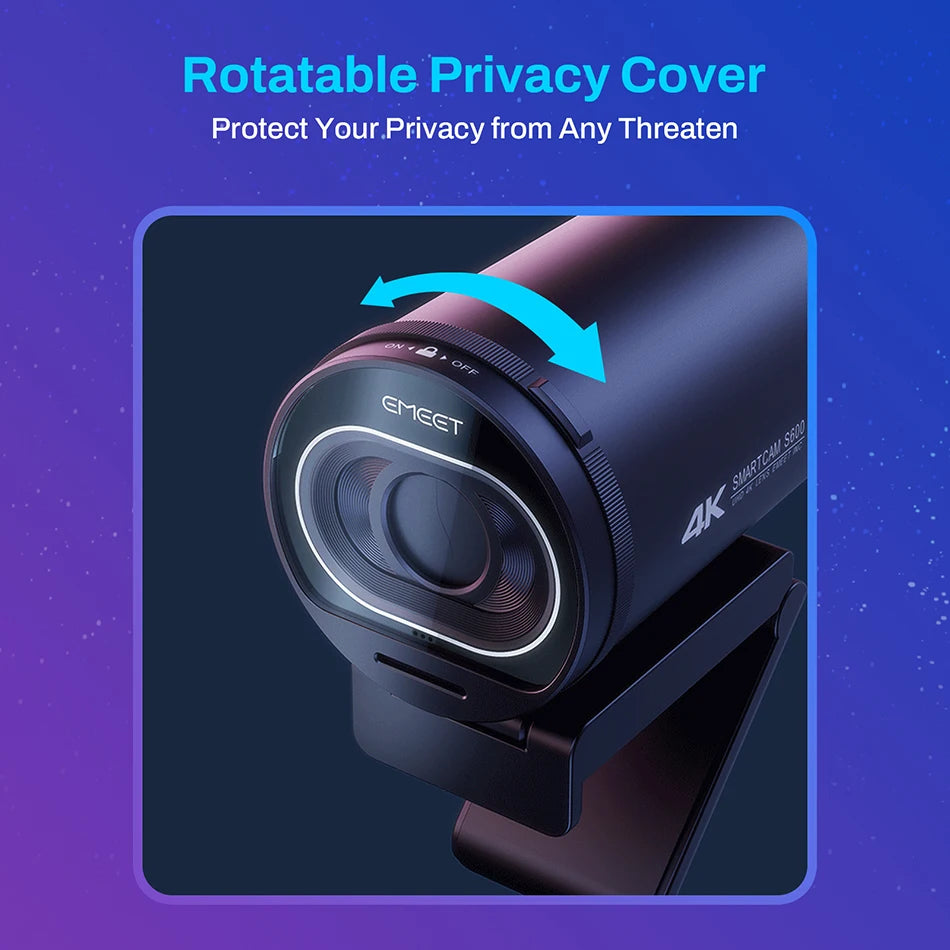 Webcam 4K Streaming Web Camera 1080P 60FPS USB Camera EMEET S600 Autofocus Living Stream Camera With Mics for Tiktok/YouTube - Aurex