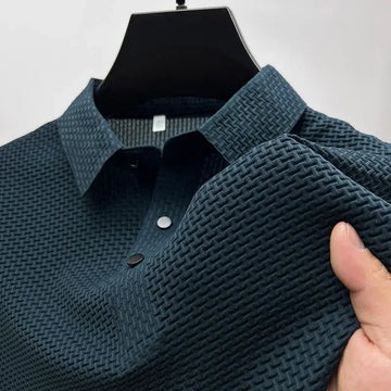 Waffle Ice Silk Short Sleeved Men's Polo Shirtsweat Absorbing Casual Shirtcool and Breathable New Style High-quality Busin