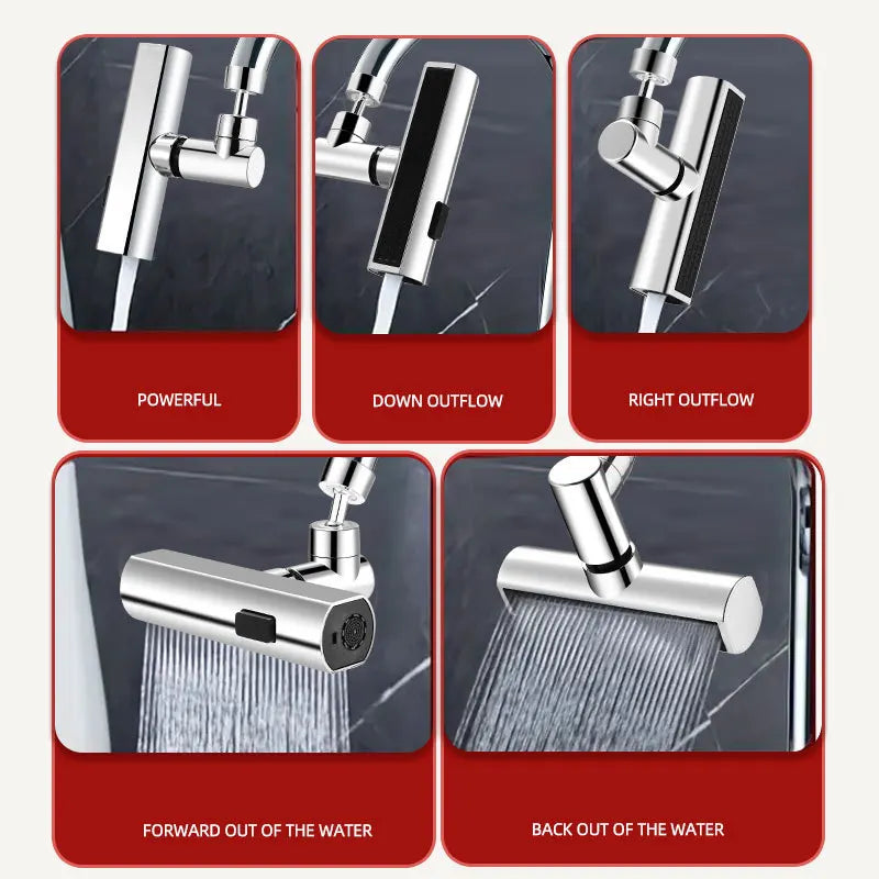 New Kitchen Waterfall Three-mode Universal Swivel Extension Faucet Splash-proof Nozzle Sink Multi-function