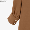 ZANZEA Muslim Abaya Suit Elegant Women Matching Sets Fashion Long Shirt Tops & Wide Leg Pants Ramadan Outfits Urban Tracksuits - Aurex